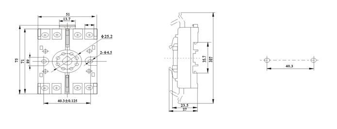 Relay socket PS 08 3